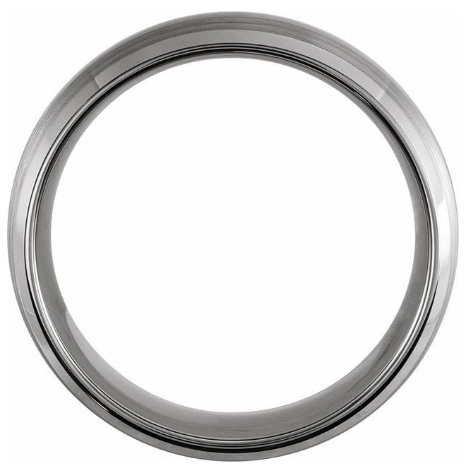 Tungsten 8 mm Beveled-Edge Inlay Comfort-Fit Band