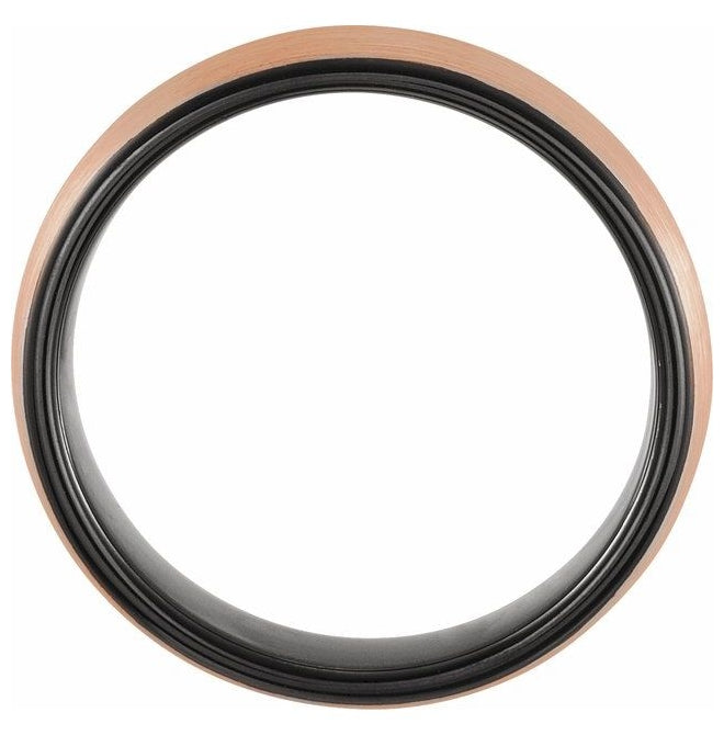 18K Rose Gold PVD & Black PVD Tungsten 4 mm Comfort-Fit Half Round Band