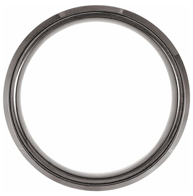 Black PVD Tungsten 8 mm Beveled-Edge Inlay Comfort-Fit Band Size 7