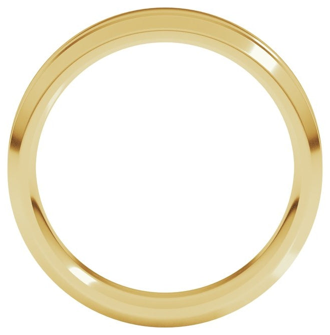 18K Yellow Gold 6 mm Beveled-Edge Centered Groove Comfort-Fit Flat Band Size 10