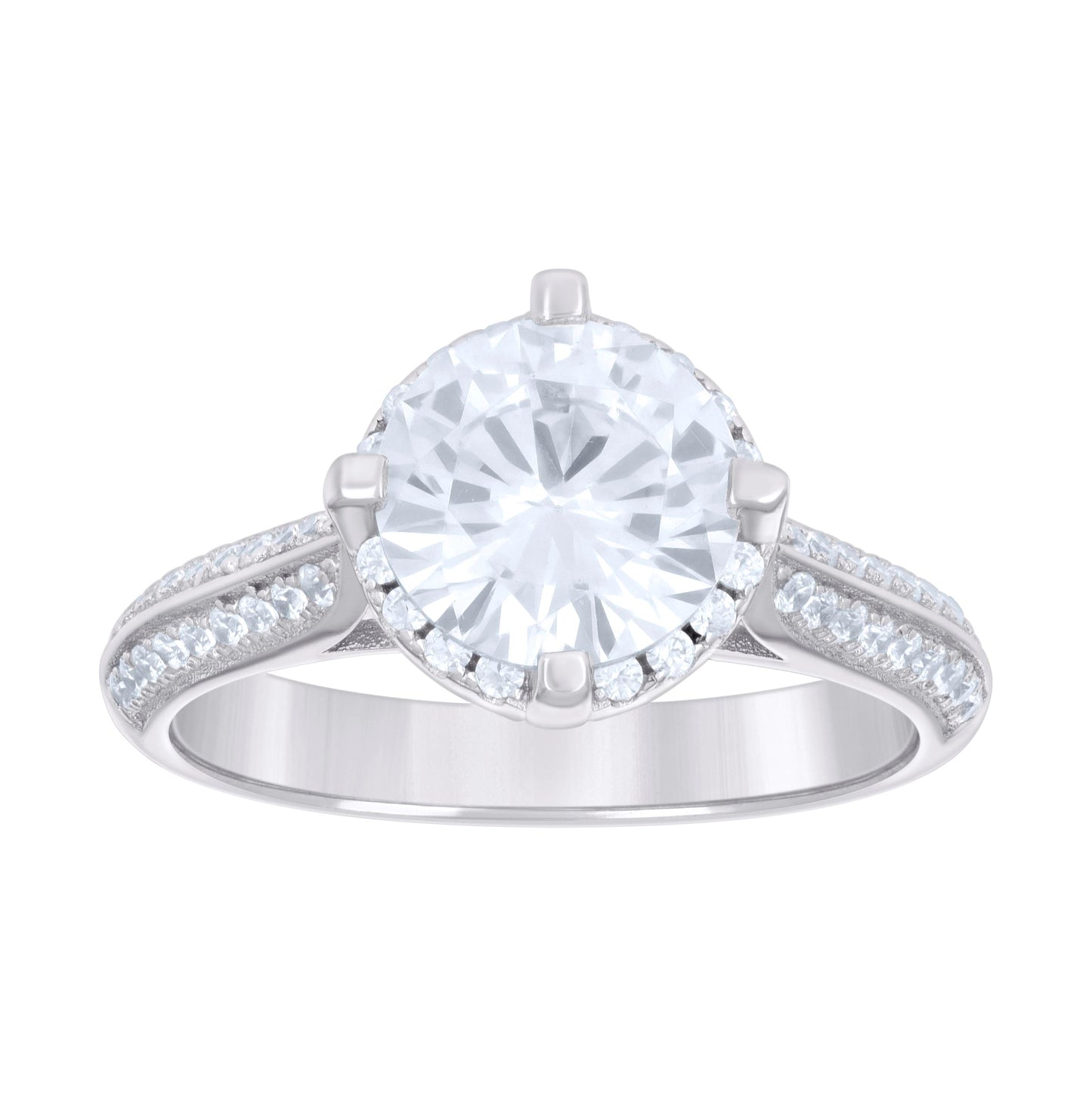 Sterling Silver Mens Cubic-Zirconia Bridal Anniversary Engagement Wedding Ring