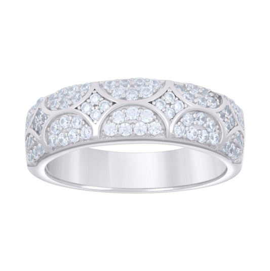Sterling Silver Men's Cubic-Zirconia Fashion Bridal Anniversary Engagement Wedding Band Ring