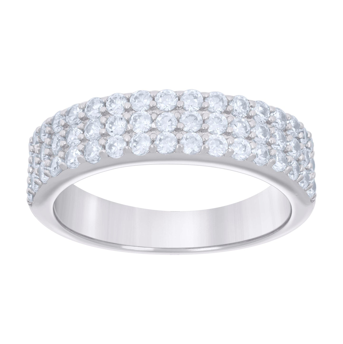 Sterling Silver Men's Cubic-Zirconia Fashion Bridal Anniversary Engagement Wedding Band Ring