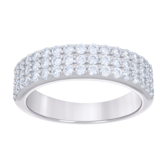 Sterling Silver Men's Cubic-Zirconia Fashion Bridal Anniversary Engagement Wedding Band Ring