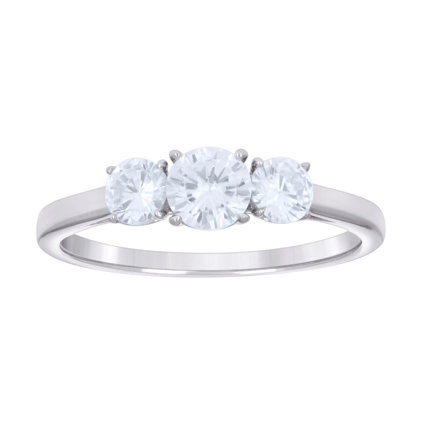 Sterling Silver Women's Cubic-Zirconia Bridal Anniversary Engagement Wedding Ring