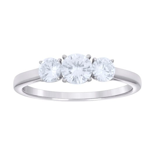 Sterling Silver Women's Cubic-Zirconia Bridal Anniversary Engagement Wedding Ring