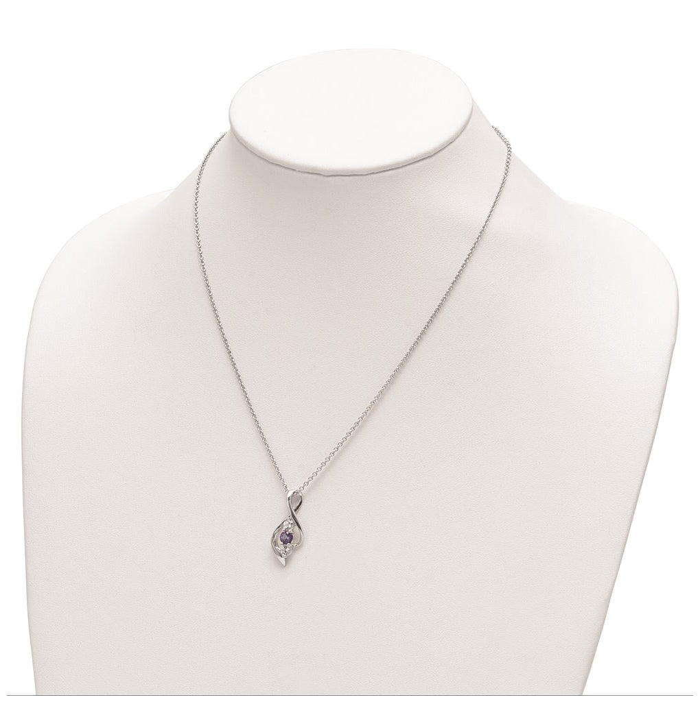 10k White Gold Survivor Collection Clear and Purple Topaz Legacy – Elegant Jewelry Gift for Birthday, Anniversary, Engagement, Wedding