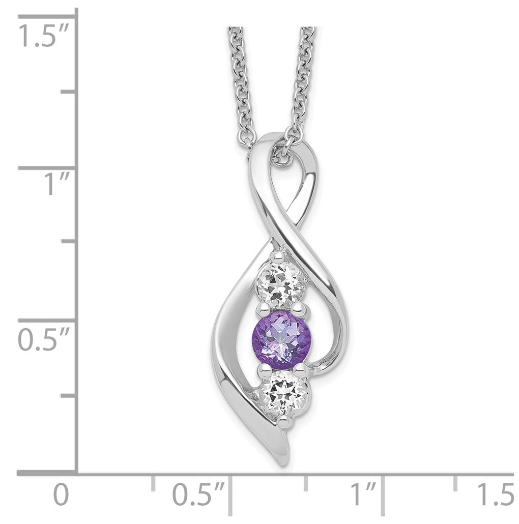 10k White Gold Survivor Collection Clear and Purple Topaz Legacy – Elegant Jewelry Gift for Birthday, Anniversary, Engagement, Wedding