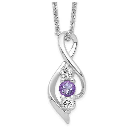 10k White Gold Survivor Collection Clear and Purple Topaz Legacy – Elegant Jewelry Gift for Birthday, Anniversary, Engagement, Wedding