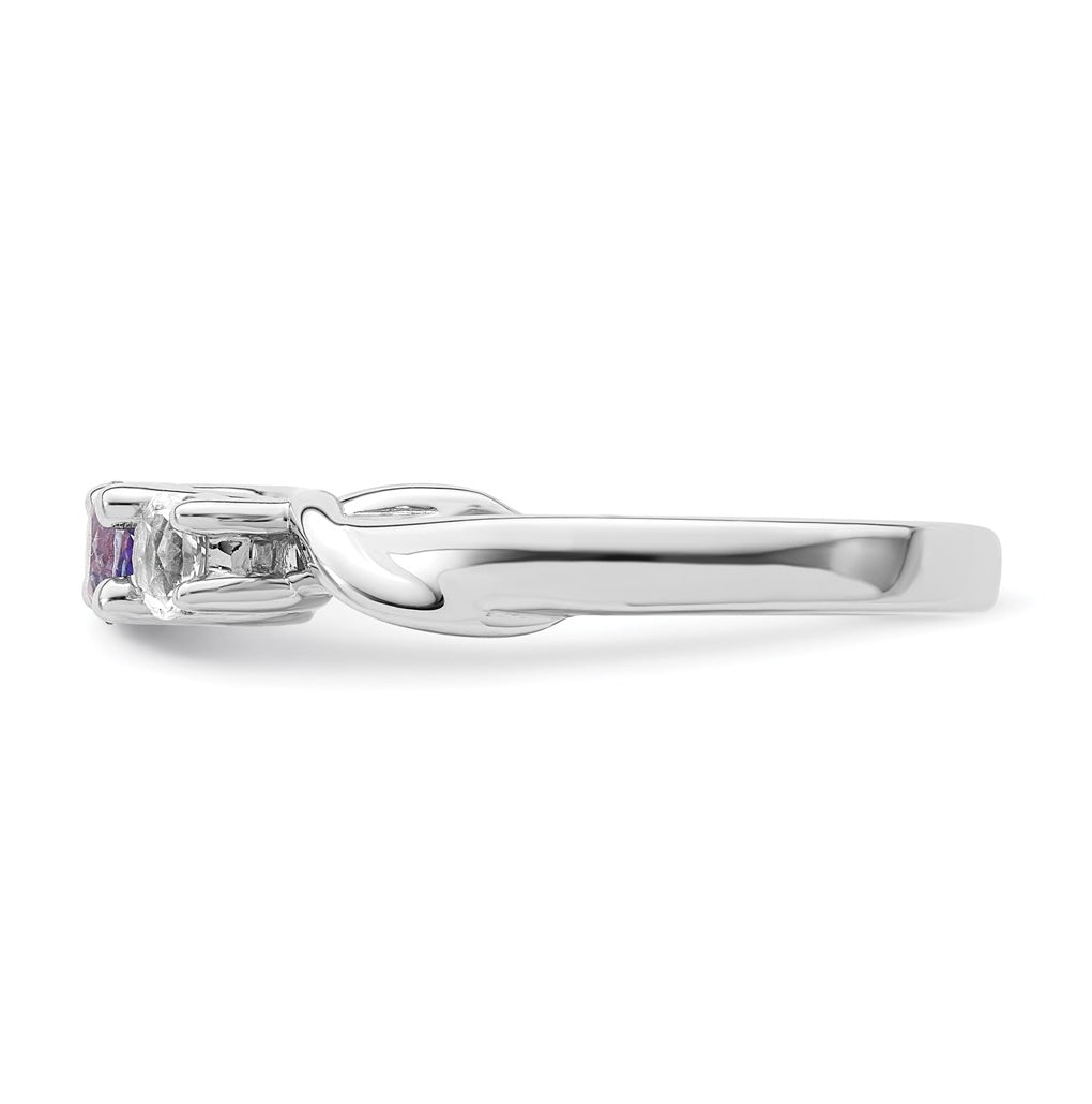 Sterling Silver Survivor Collection Clear & Purple Topaz Joanna Ring – Elegant Jewelry Gift for Birthday, Anniversary, Engagement, Wedding