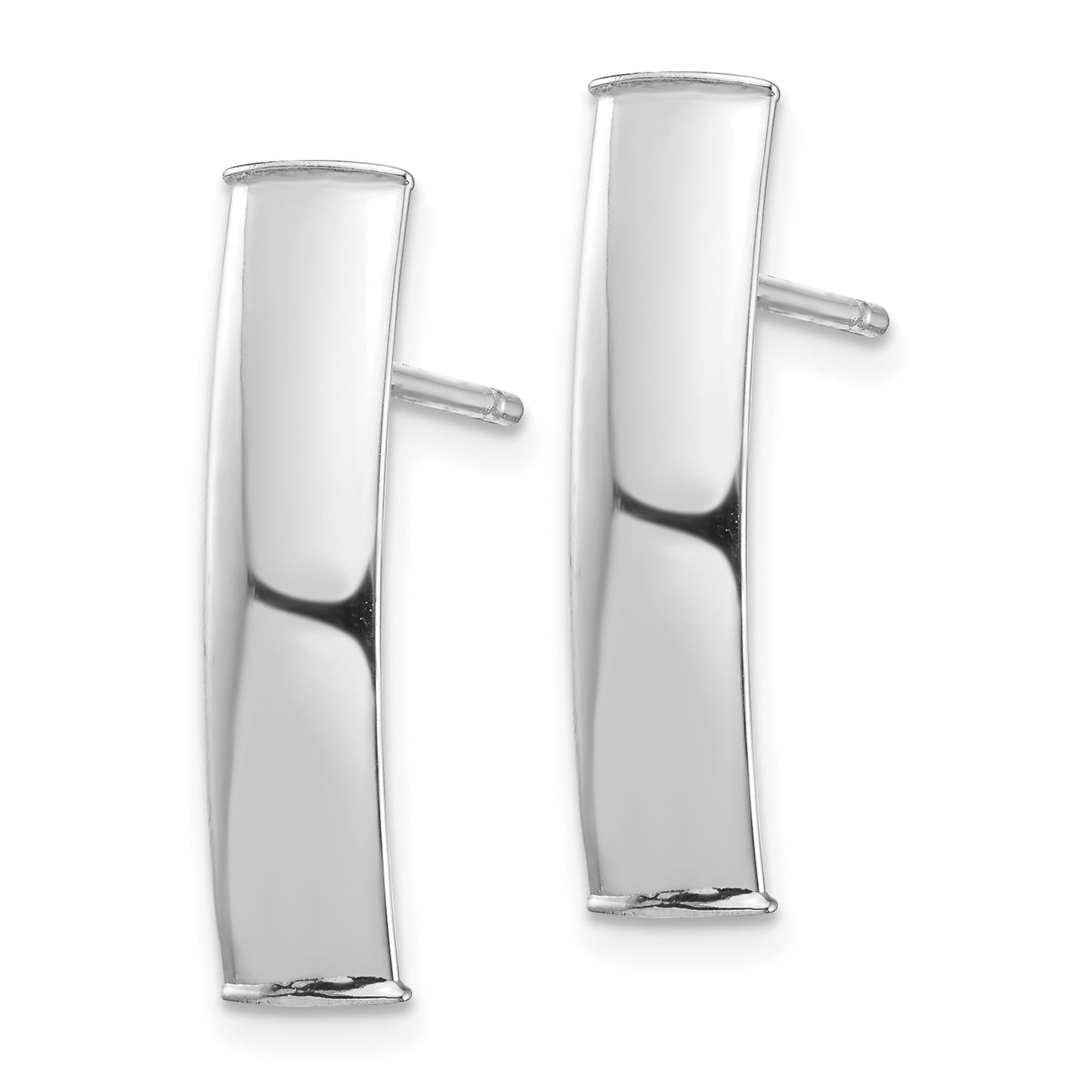 14k White Gold Polished 5mm Post Earrings