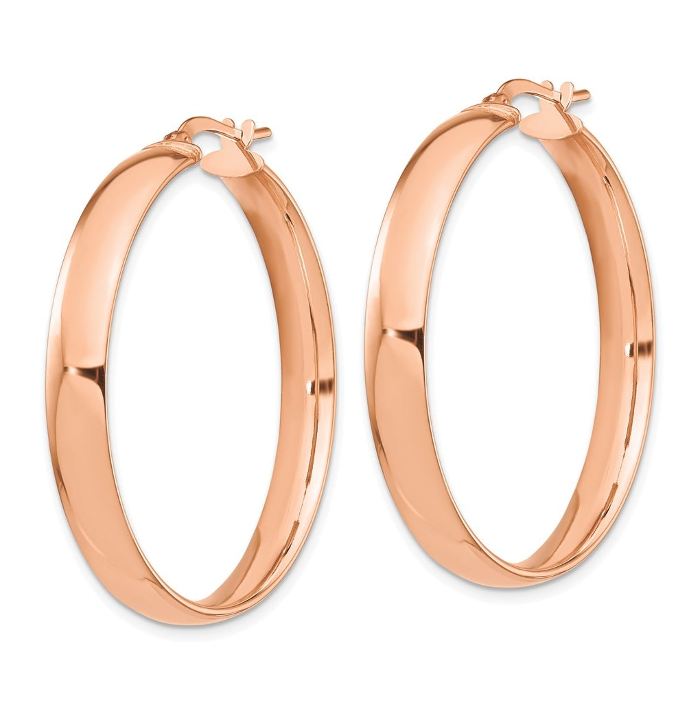14k Rose Gold High Polished 5mm Hoop Earrings – Elegant Jewelry Gift for Birthday, Anniversary, Engagement, Wedding