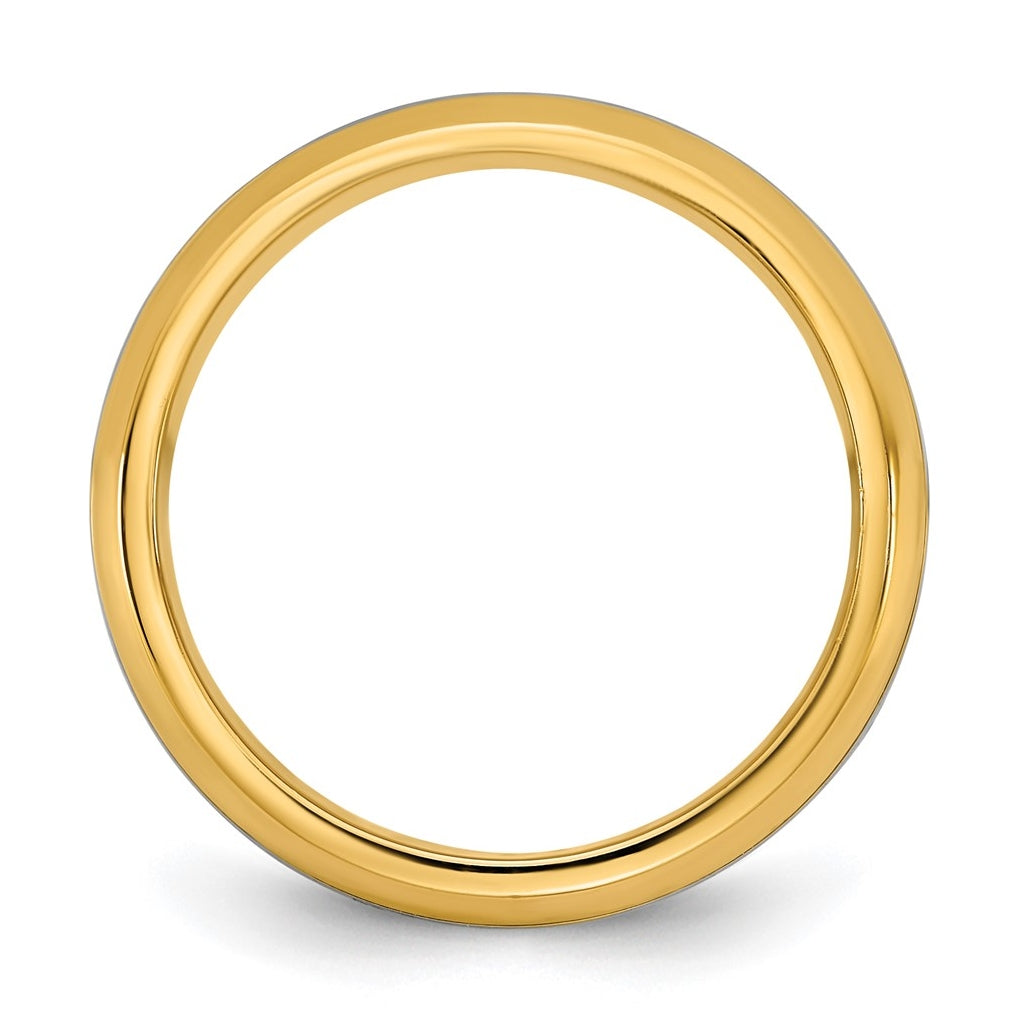 14k Two-Tone Yellow and White Gold Beveled Edge Wedding Band