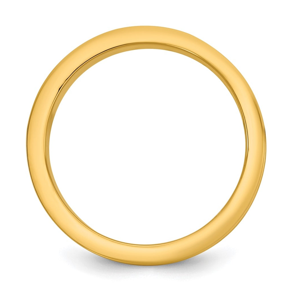 14k Two-Tone Yellow and White Gold Step Up Flat Edge Wedding Band
