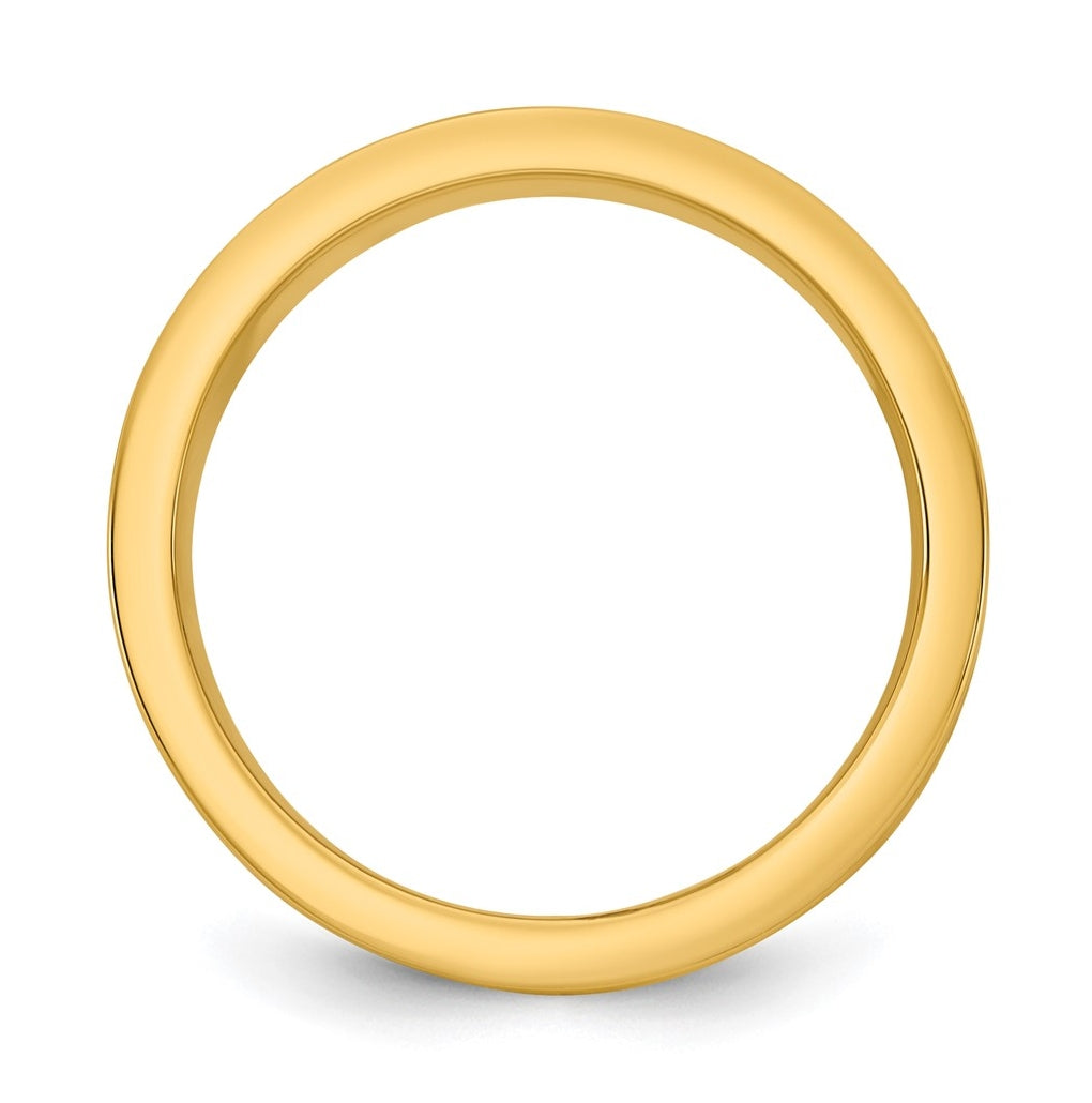 14k Two-Tone Yellow and White Gold Step Up Flat Edge Wedding Band