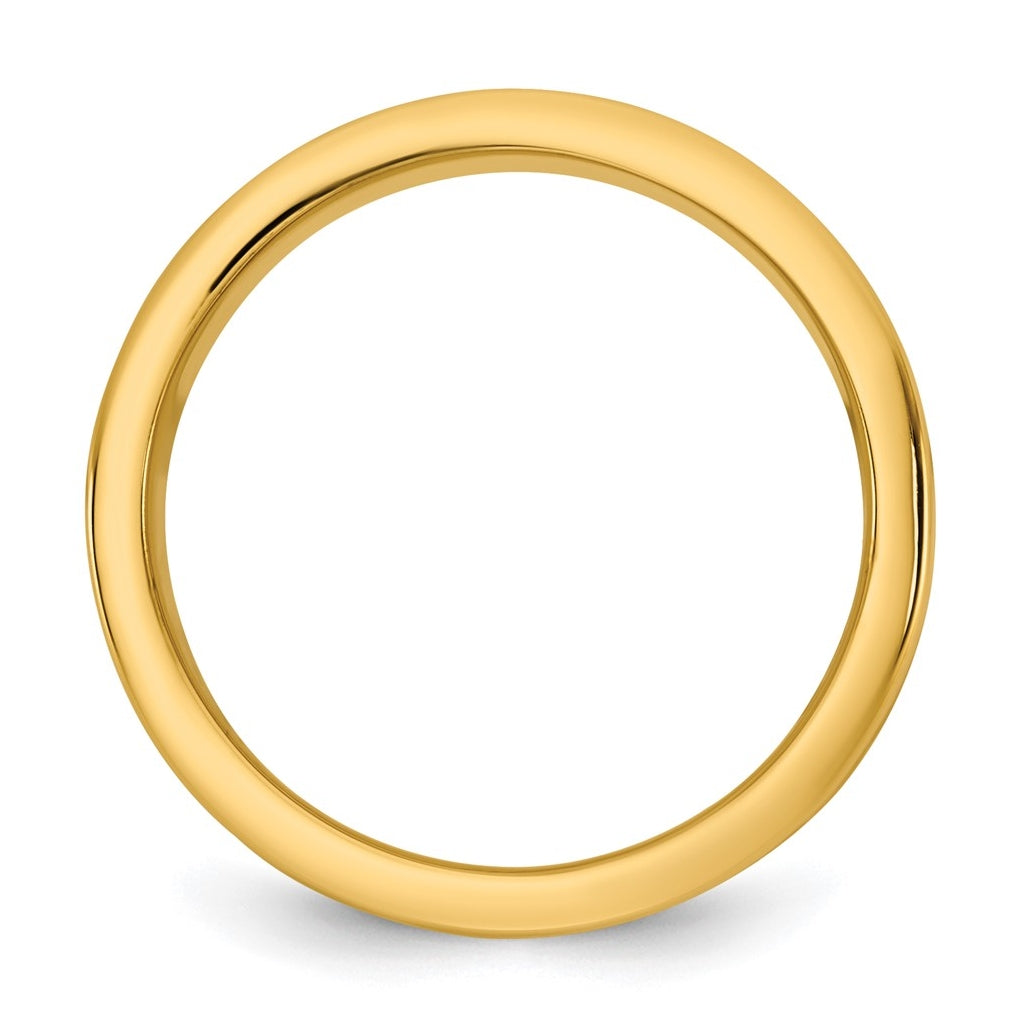 14k Two-Tone Yellow and White Gold Step Up Flat Edge Wedding Band