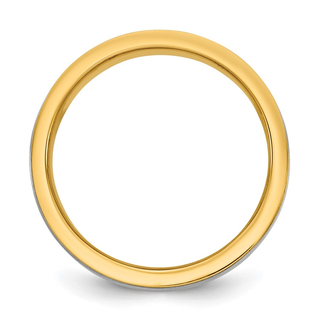 14k Two-Tone Yellow and White Gold Milgrain Wedding Band