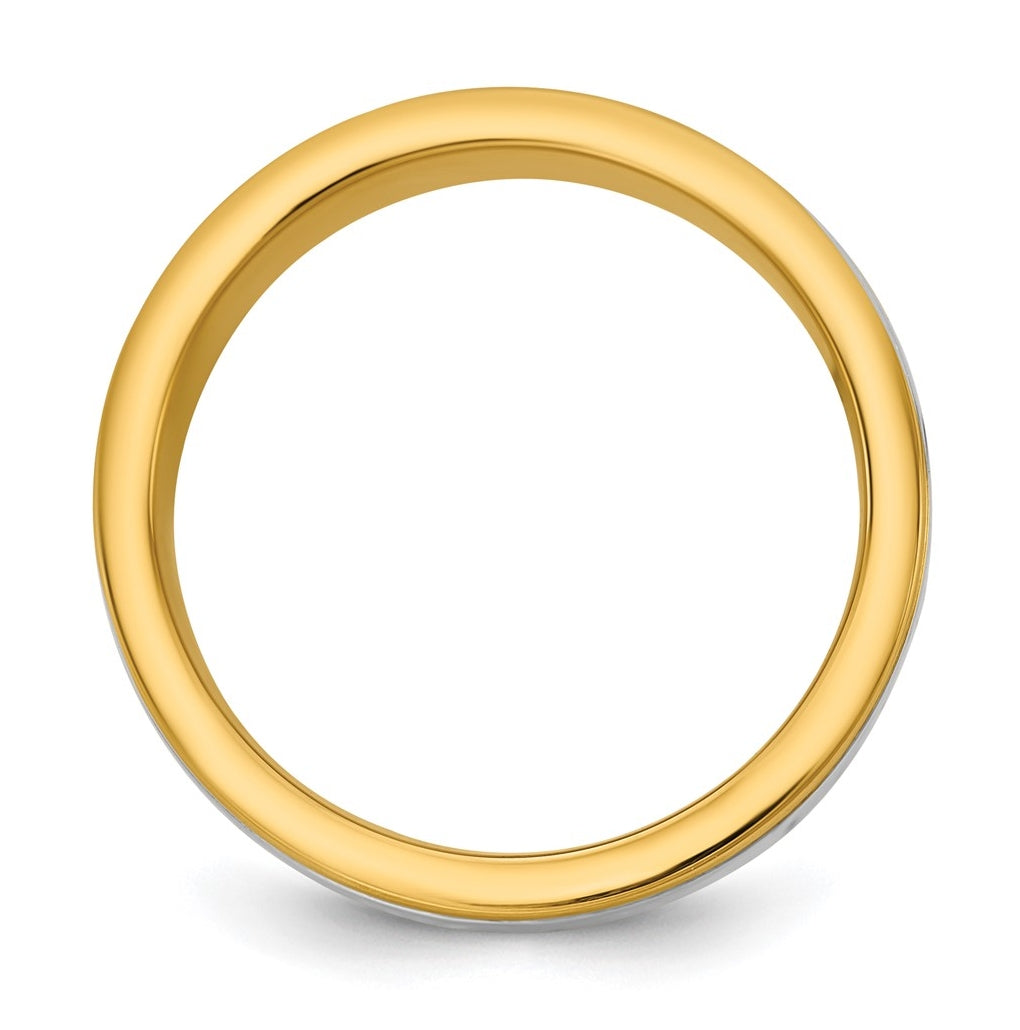 14k Two-Tone Yellow and White Gold Milgrain Wedding Band