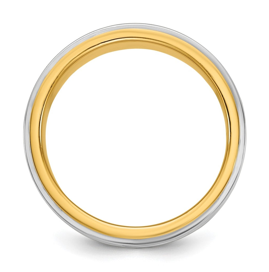 14k Two-Tone Yellow and White Gold Double Banded Wedding Band