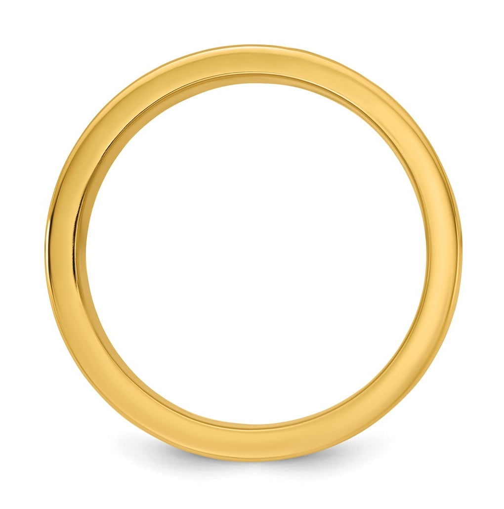 14k Two-Tone Yellow and White Gold Step Up Beveled Wedding Band