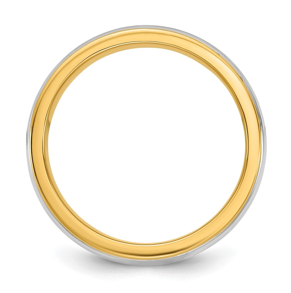 14k Two-Tone Yellow and White Gold Single Banded Wedding Band