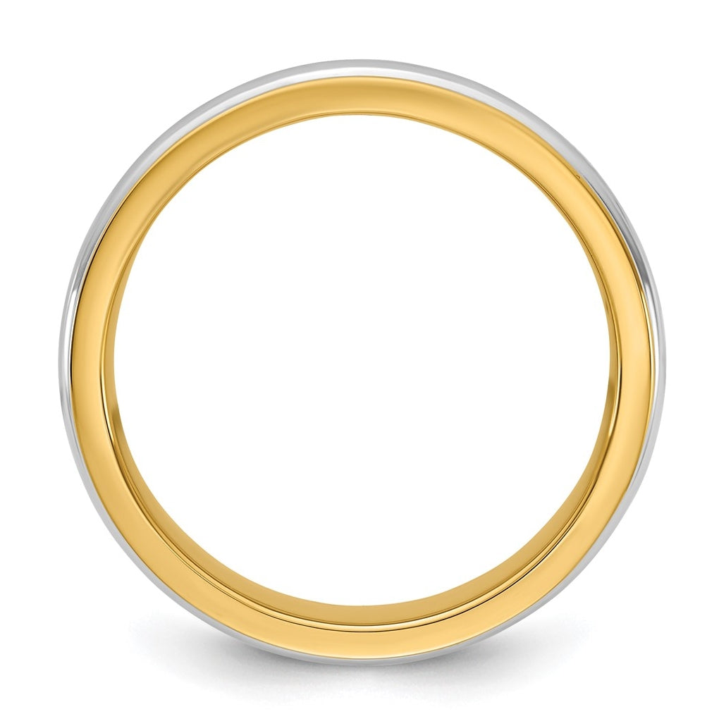 14k Two-Tone Yellow and White Gold Single Banded Wedding Band