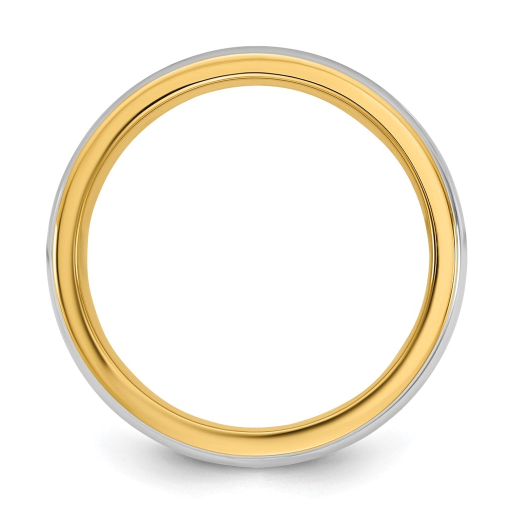 14k Two-Tone Yellow and White Gold Single Banded Wedding Band