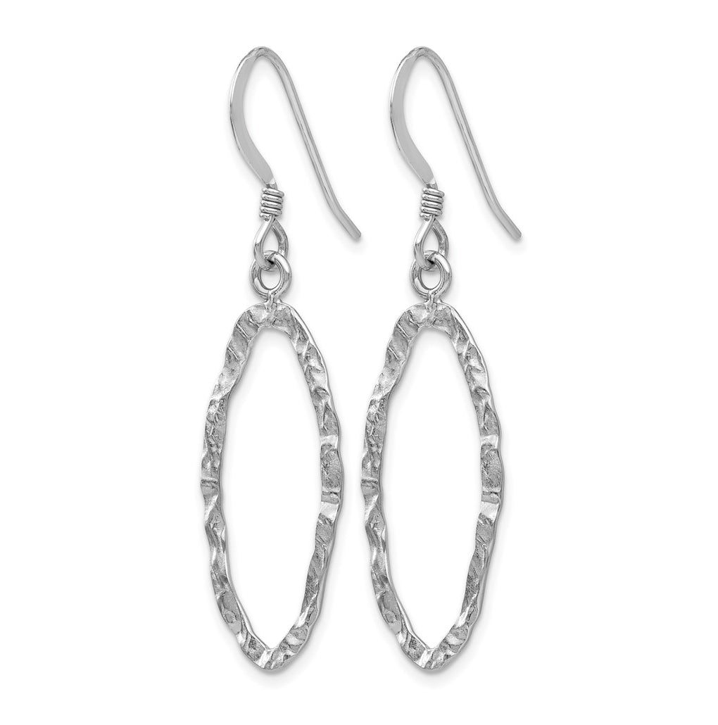 Leslie's Sterling Silver Rhodium-plated Diamond Cut Shepherd Hook Dangle Earrings – Elegant Jewelry Gift for Birthday, Anniversary, Engagement, Wedding