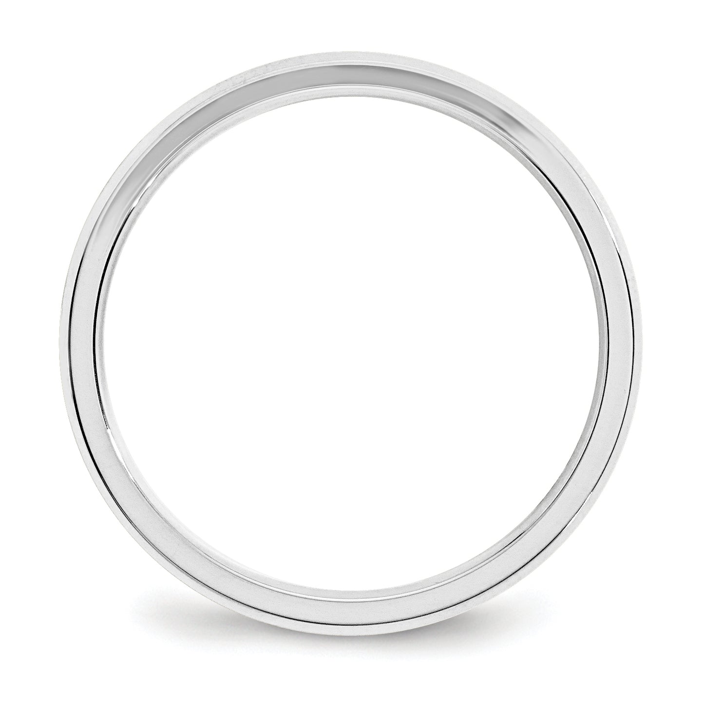 14k White Gold 3mm Beveled Edge Comfort Fit Wedding Band Size 4
