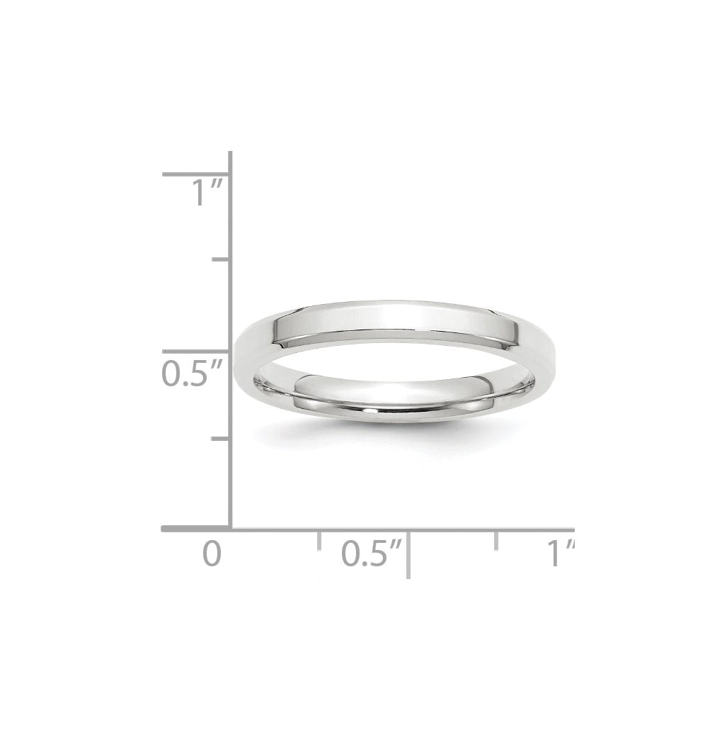 14K Yellow Or White Gold Beveled Edge Comfort Fit Wedding Band