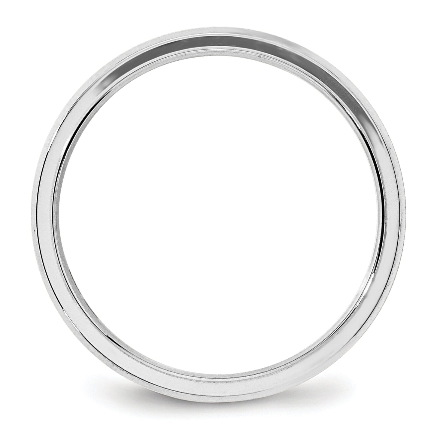 14k White Gold 4mm Beveled Edge Comfort Fit Wedding Band Size 4.5