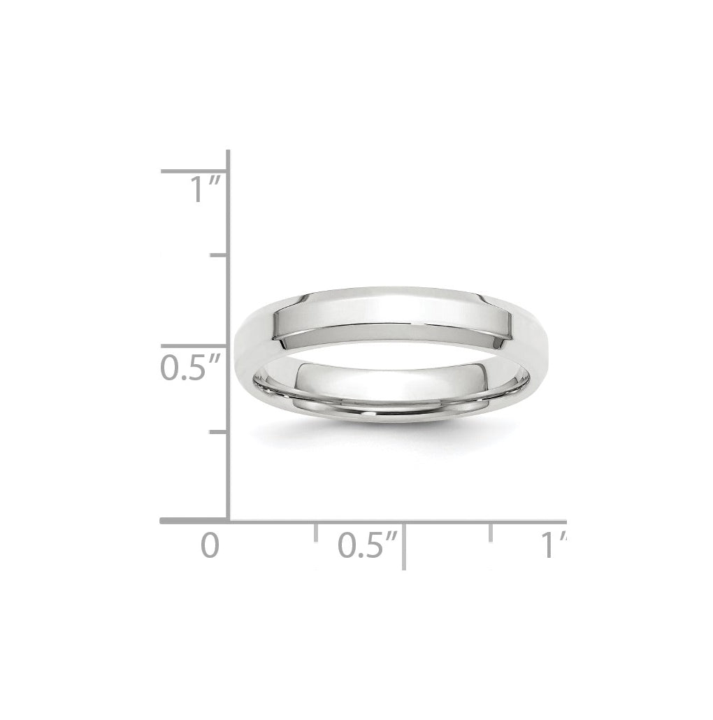 14K Yellow Or White Gold Beveled Edge Comfort Fit Wedding Band