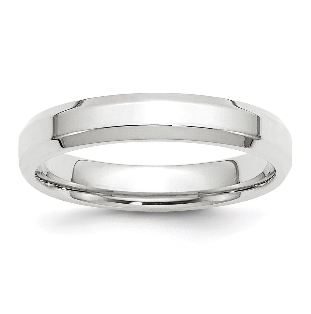 14K Yellow Or White Gold Beveled Edge Comfort Fit Wedding Band