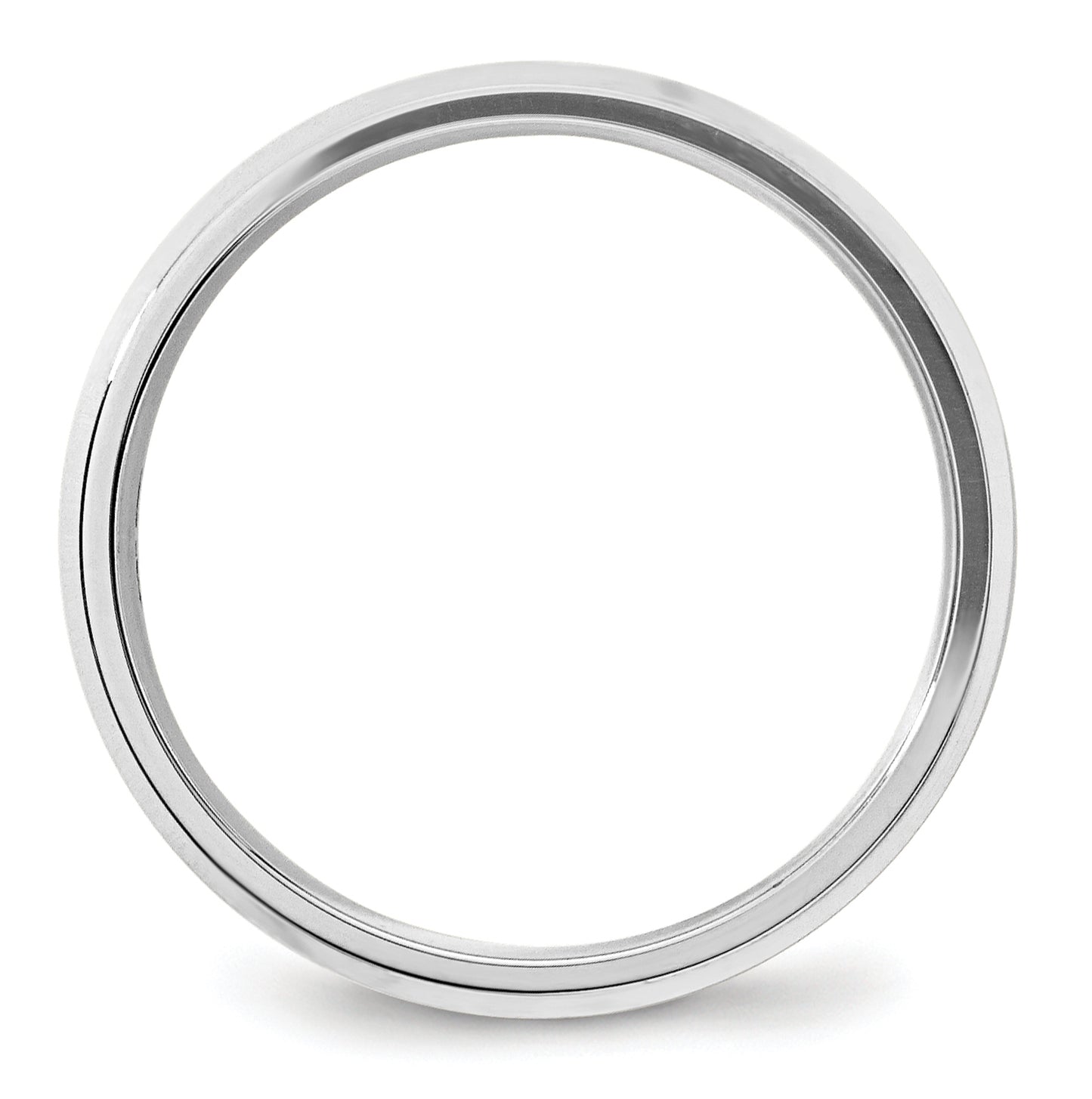 14k White Gold 5mm Beveled Edge Comfort Fit Wedding Band Size 5.5