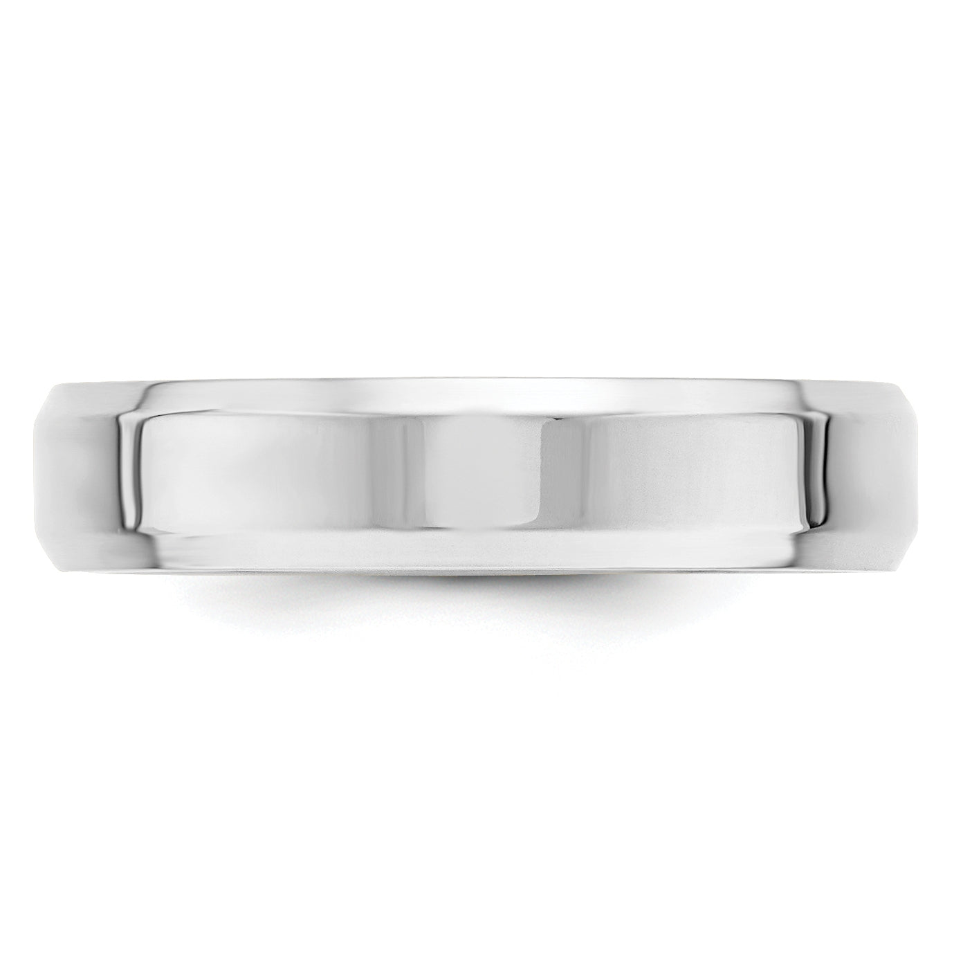 14K Yellow Or White Gold Beveled Edge Comfort Fit Wedding Band