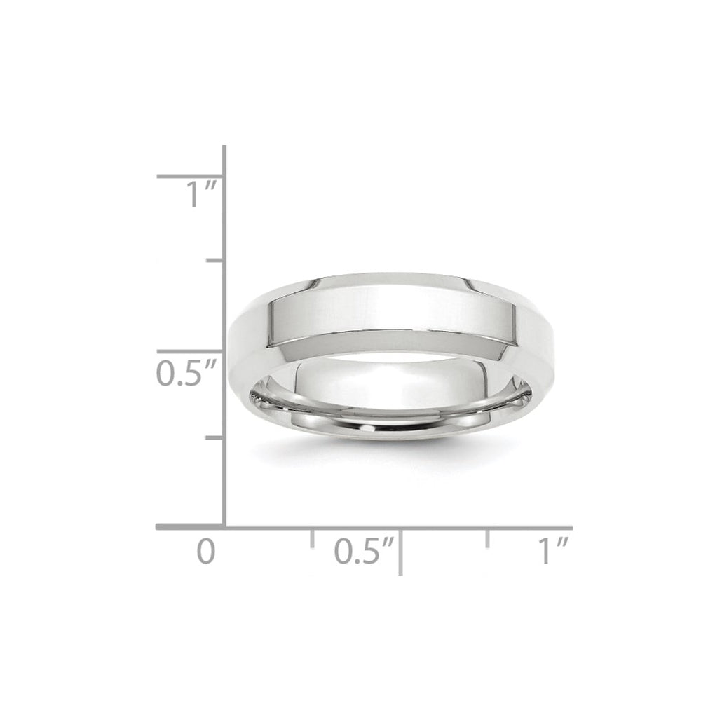 14K Yellow Or White Gold Beveled Edge Comfort Fit Wedding Band
