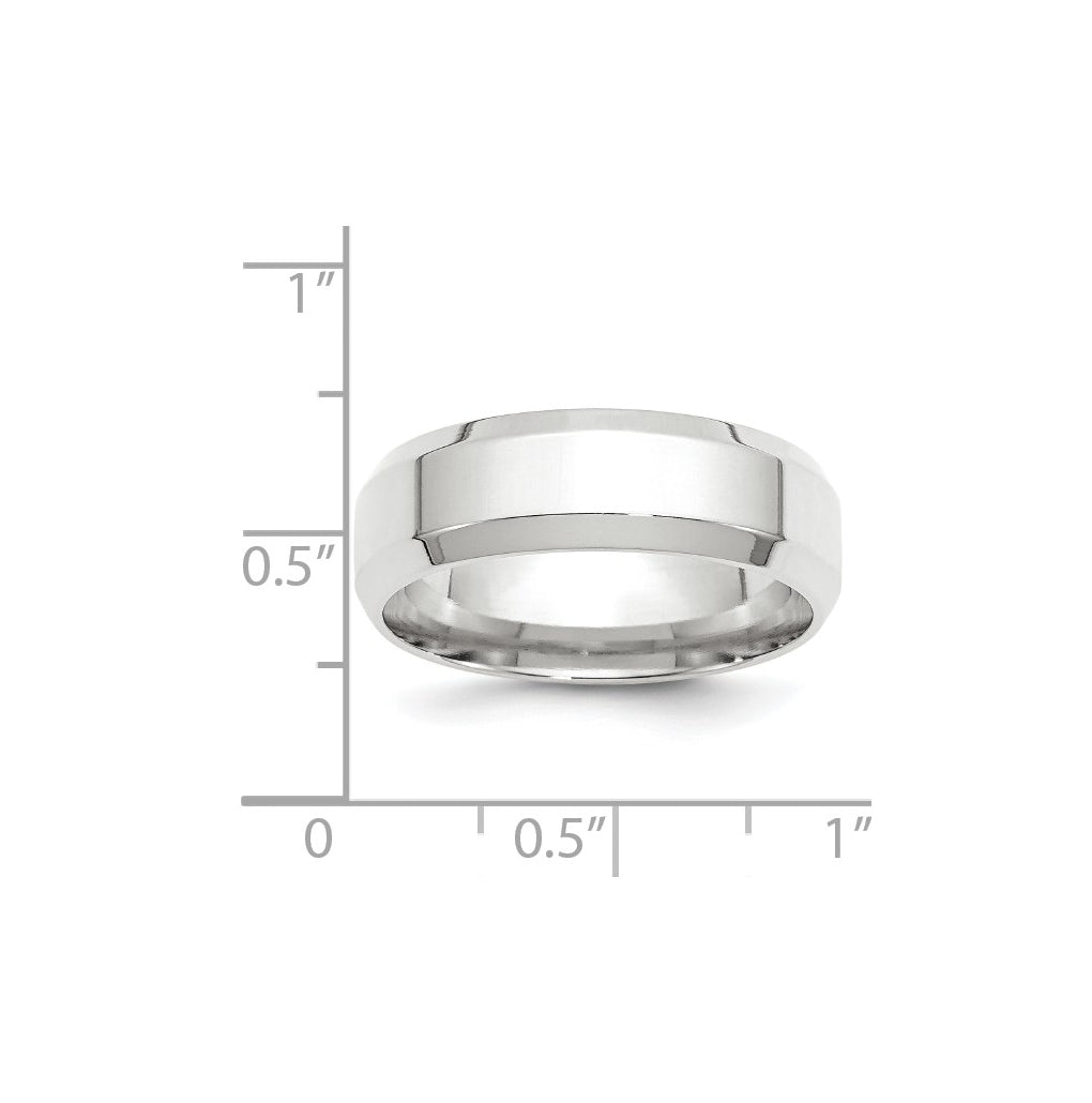 14K Yellow Or White Gold Beveled Edge Comfort Fit Wedding Band