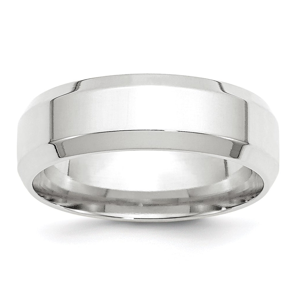 14K Yellow Or White Gold Beveled Edge Comfort Fit Wedding Band