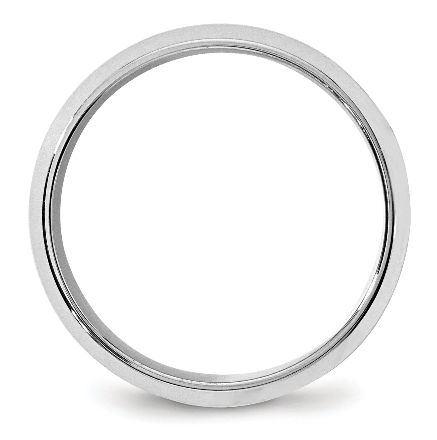 14k White Gold 8mm Beveled Edge Comfort Fit Wedding Band Size 4