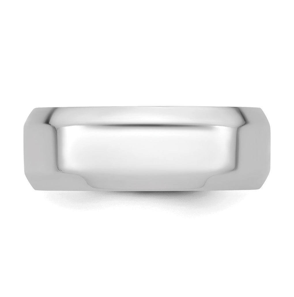 14K Yellow Or White Gold Beveled Edge Comfort Fit Wedding Band