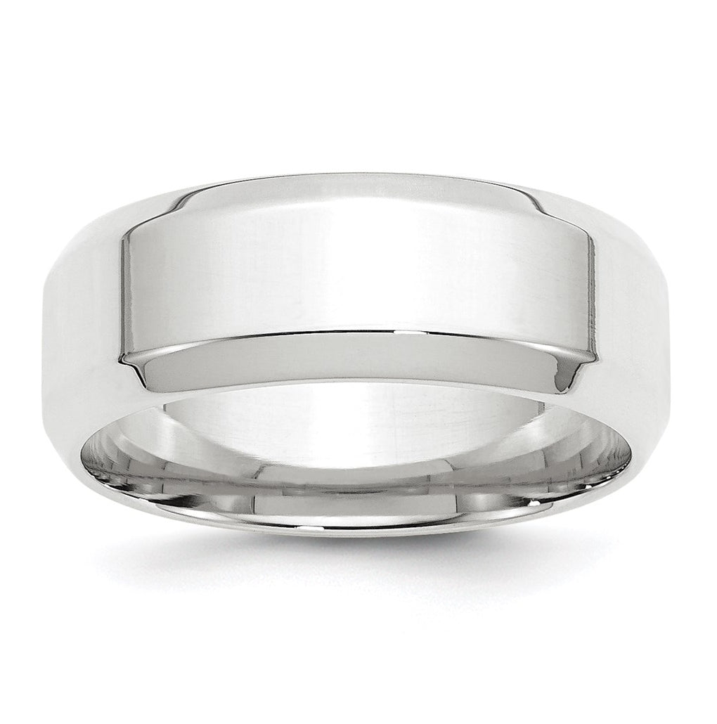14K Yellow Or White Gold Beveled Edge Comfort Fit Wedding Band
