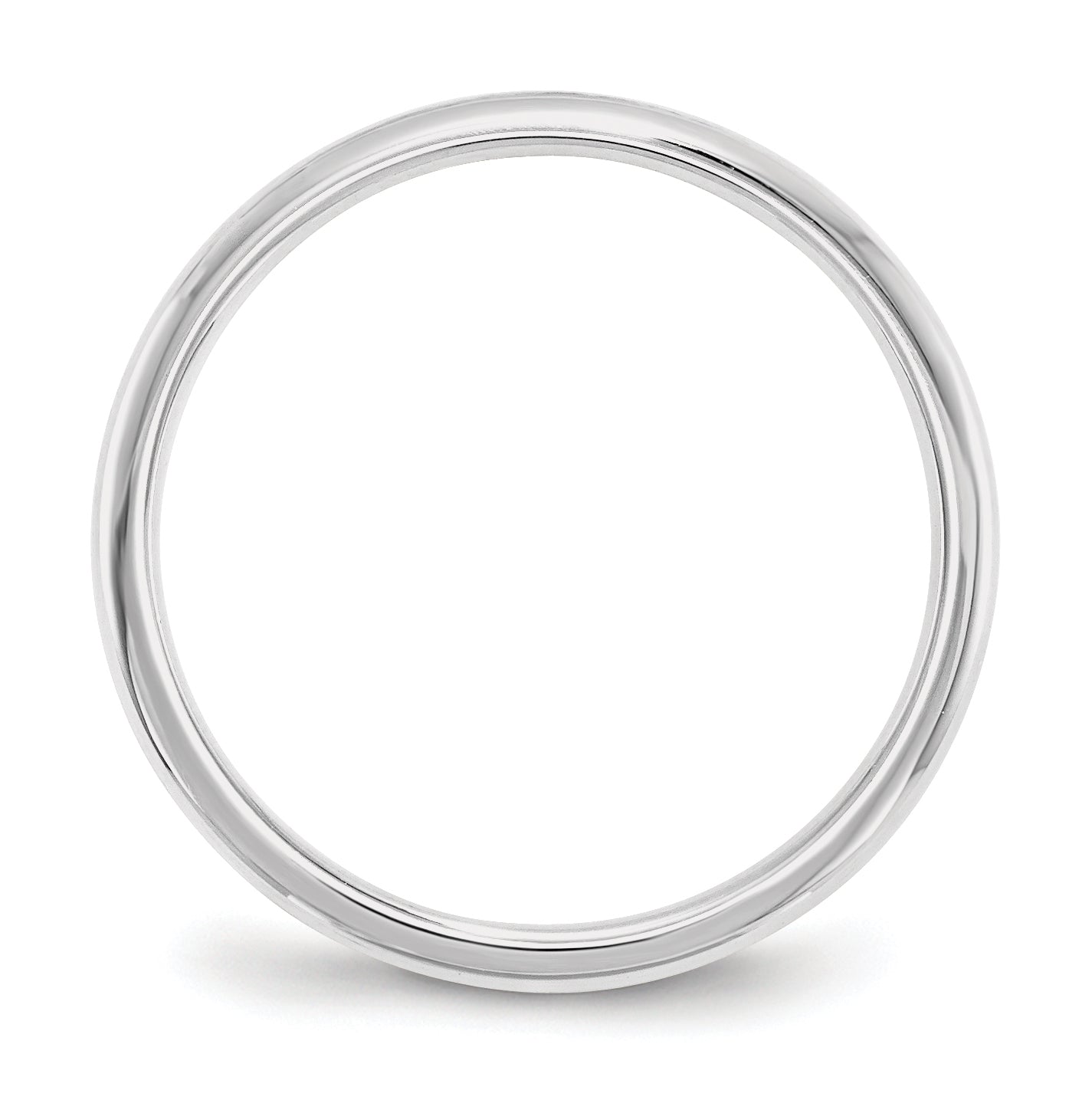 14k White Gold 2mm Standard Weight Comfort Fit Wedding Band Size 4.5