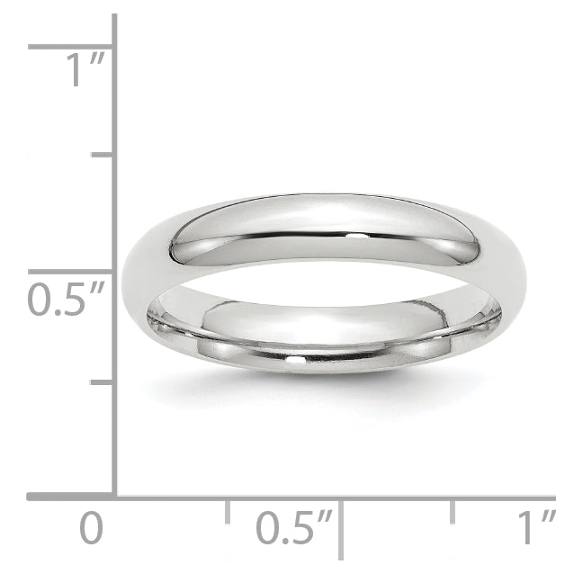 14k White Gold 4mm Standard Weight Comfort Fit Wedding Band Size 4