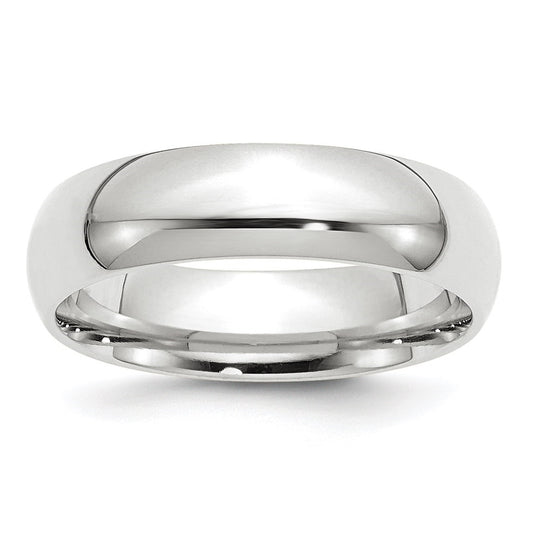 14k White Gold 6mm Standard Weight Comfort Fit Wedding Band Size 4.5