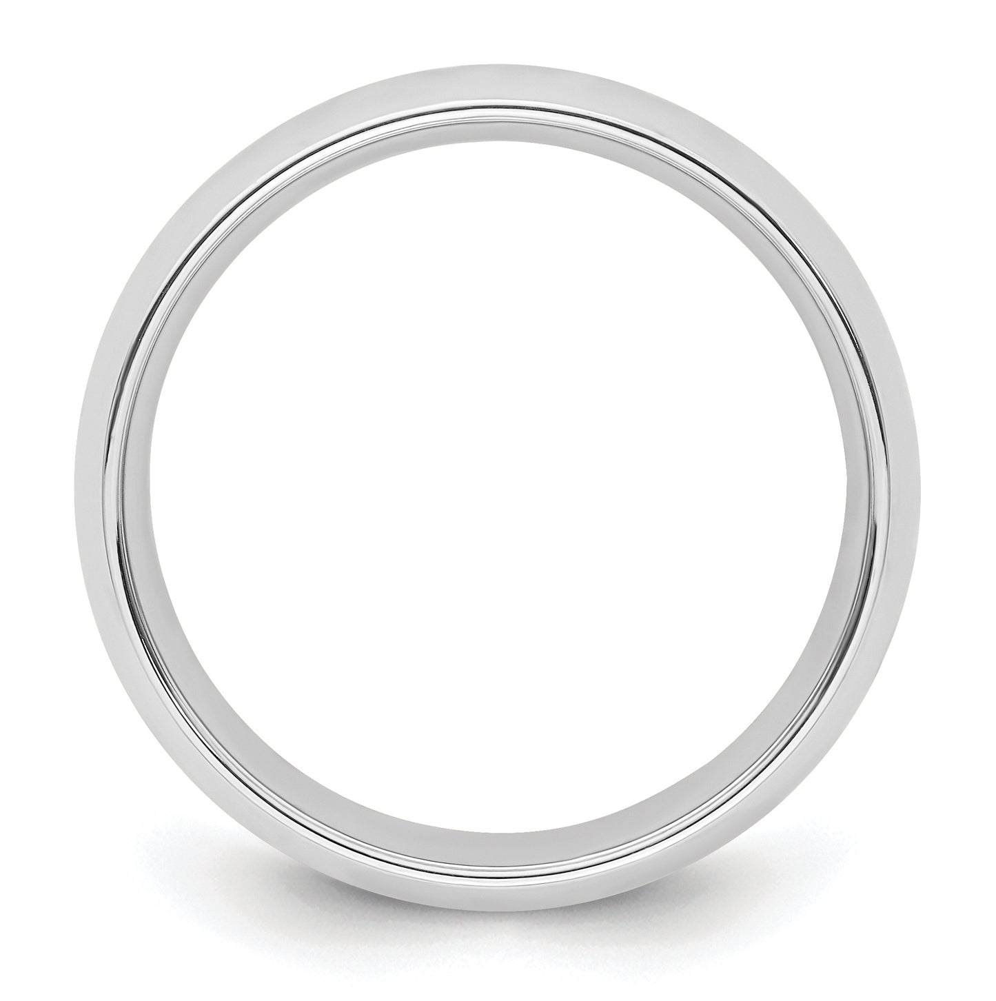 14k White Gold 7mm Standard Weight Comfort Fit Wedding Band Size 5