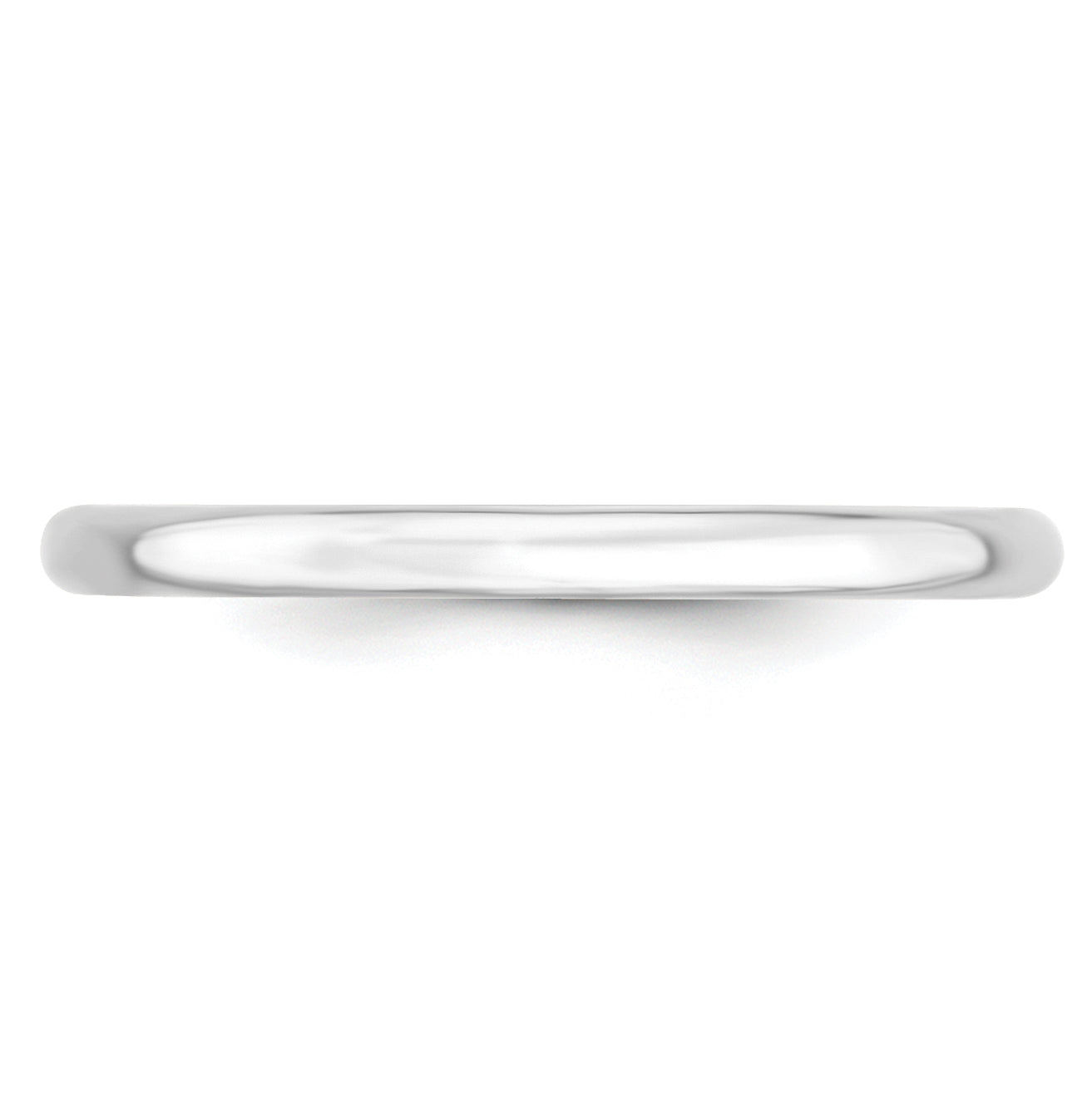 14k White Gold 2mm Lightweight Comfort Fit Wedding Band Size 5.5