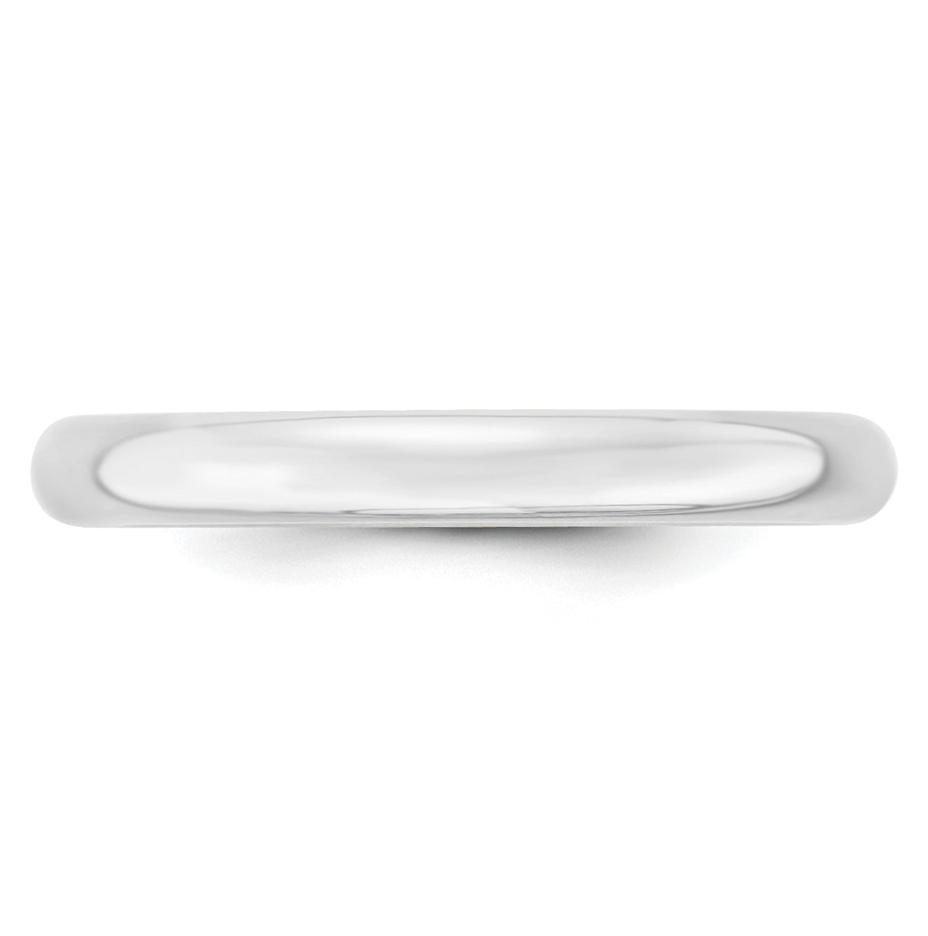 14k White Gold 3mm Lightweight Comfort Fit Wedding Band Size 5.5