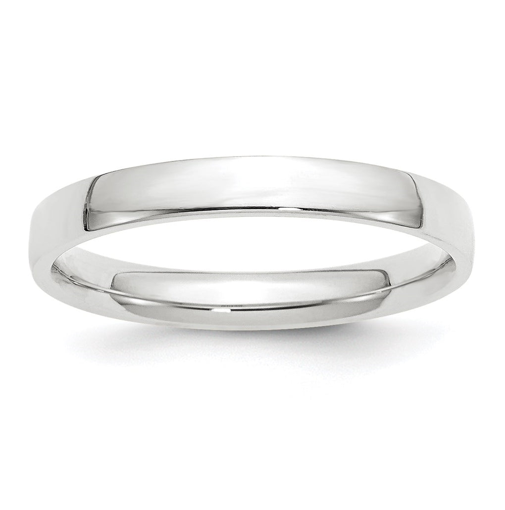 14k White Gold 3mm Lightweight Comfort Fit Wedding Band Size 4.5