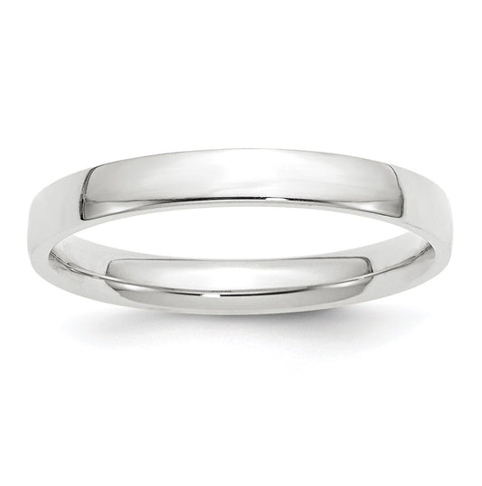 14k White Gold 3mm Lightweight Comfort Fit Wedding Band Size 5