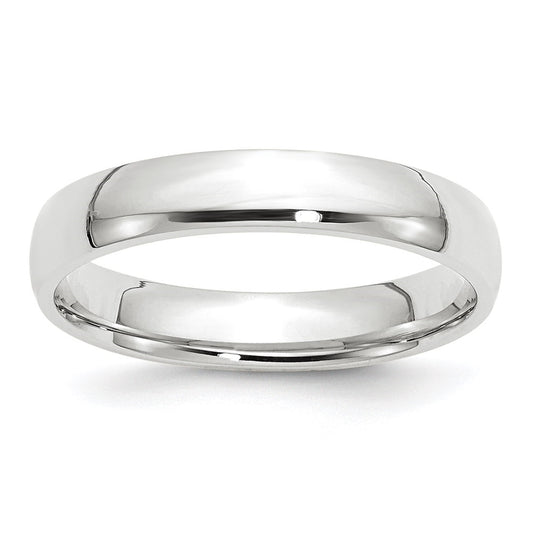 14k White Gold 4mm Lightweight Comfort Fit Wedding Band Size 4